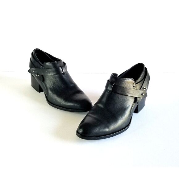 RAG & BONE Women's Harley Black Leather Ankle Boots Sz 40 10 Booties - Picture 1 of 13
